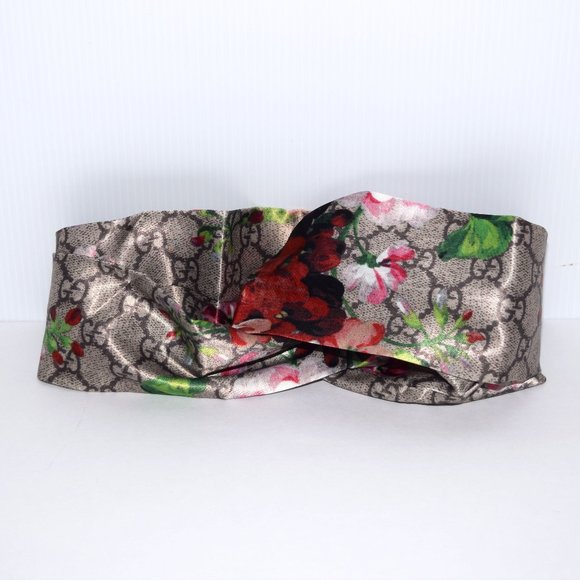 GUCCI Blooms Floral Print Silk Headband Wrap - Picture 1 of 6